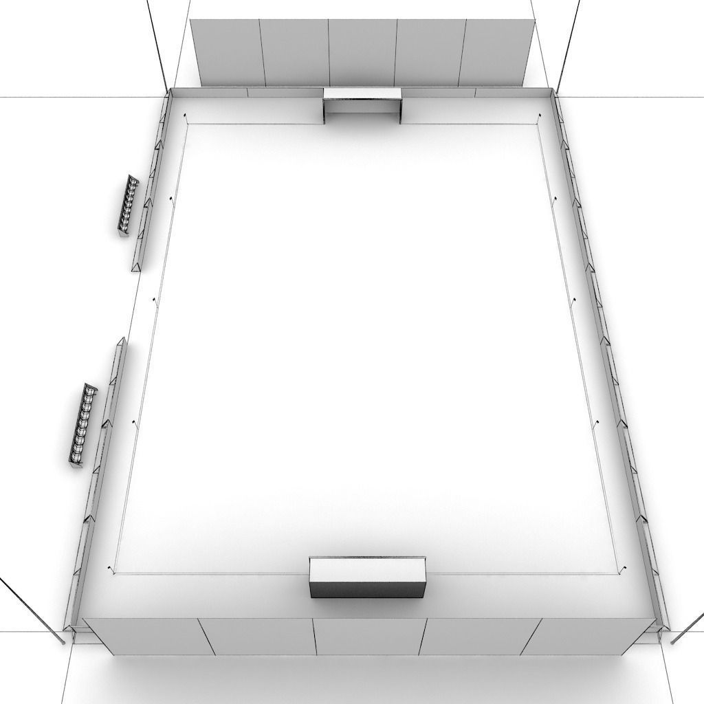 Beach soccer stadium field low poly Low-poly 3D model_9