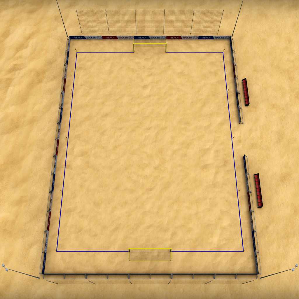 Beach soccer stadium field low poly Low-poly 3D model_3