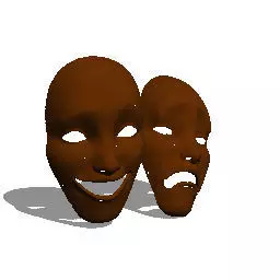 Stage theatre masks Free low-poly 3D model