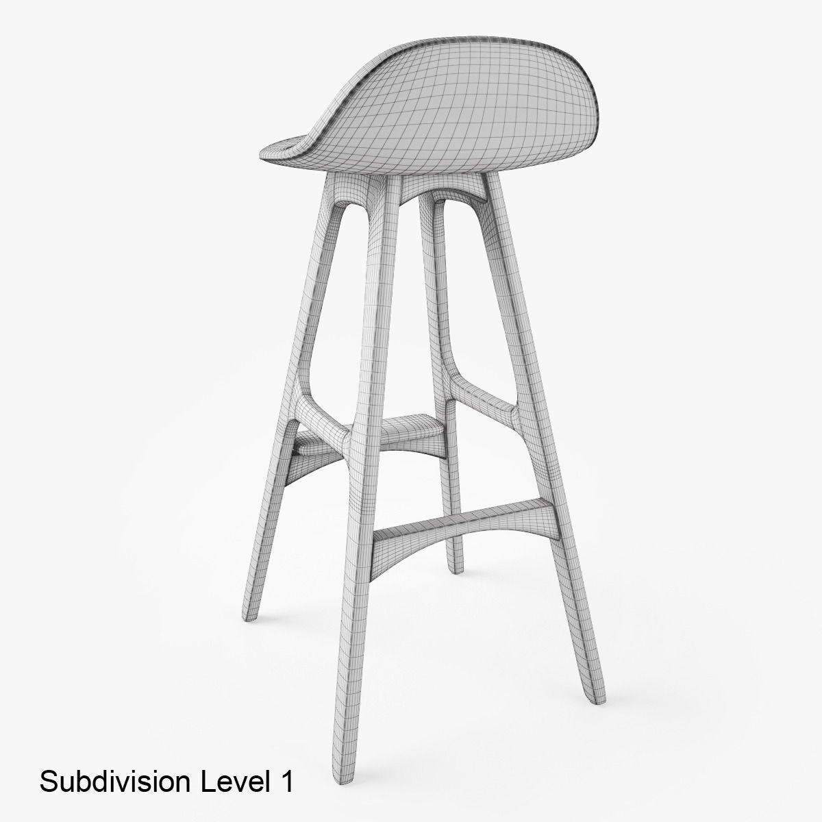 Erik Buch Bar Stool 3D model_11