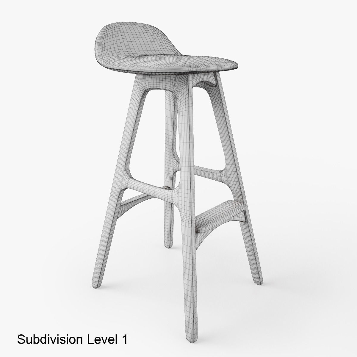 Erik Buch Bar Stool 3D model_12