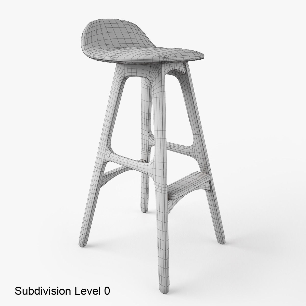Erik Buch Bar Stool 3D model_9