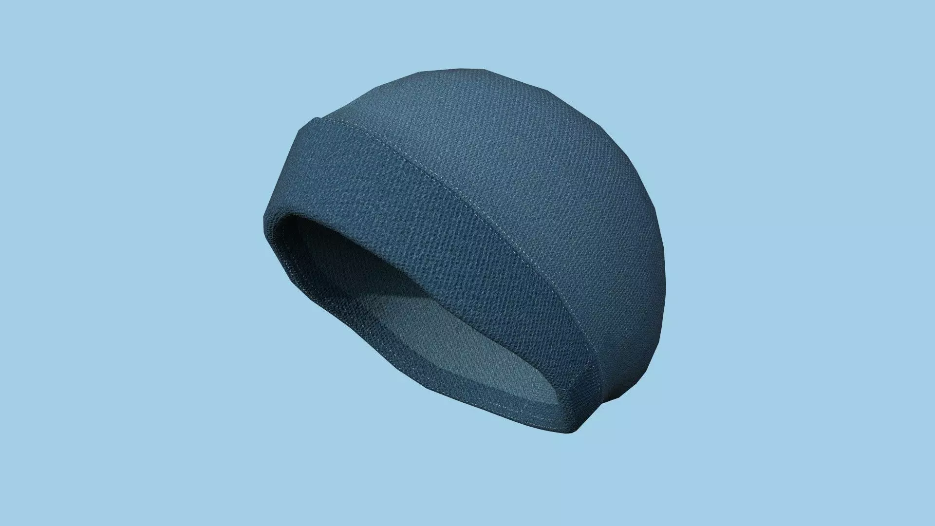 Blue Beanie Winter Cap 11 - Character Fashion Design Low-poly 3D model_0