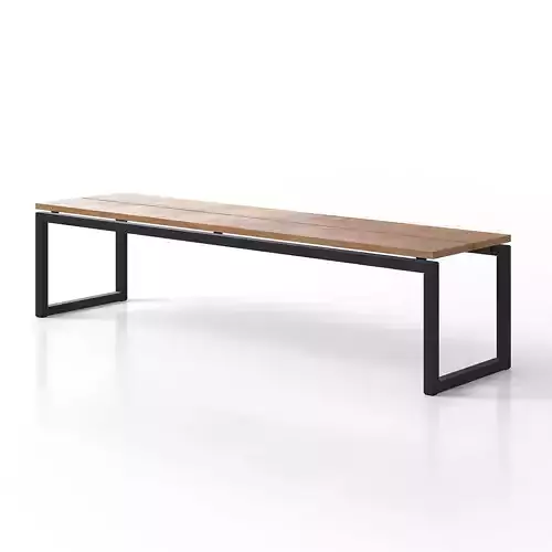 Wood and Metal Bench