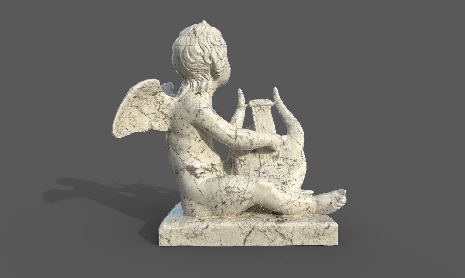 Statue of Cupid 3 Low-poly 3D model_25