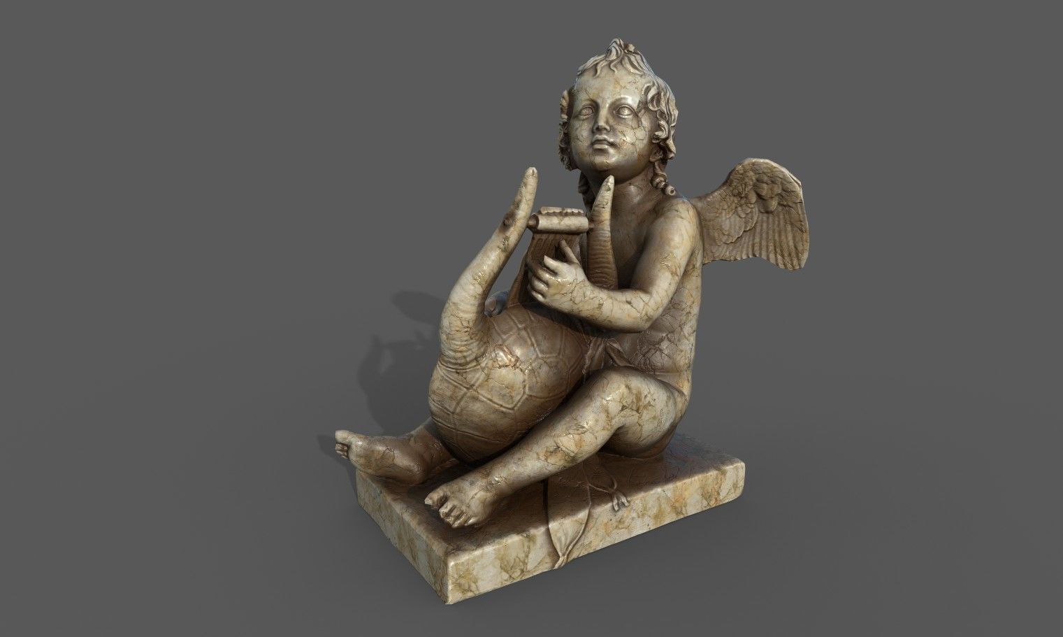 Statue of Cupid 3 Low-poly 3D model_12