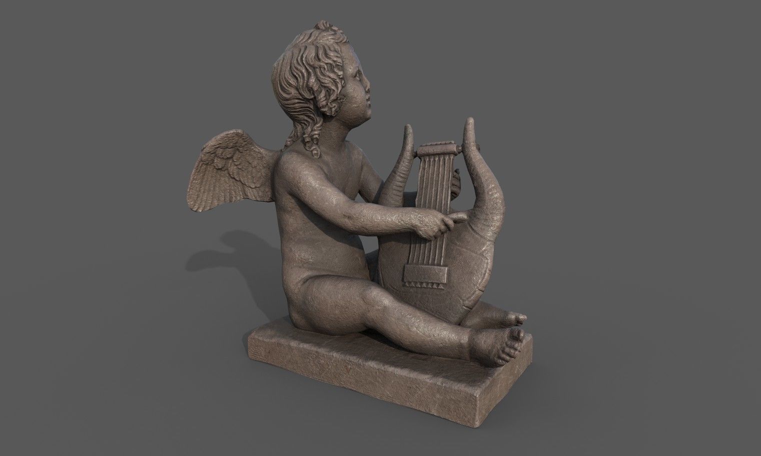 Statue of Cupid 3 Low-poly 3D model_9