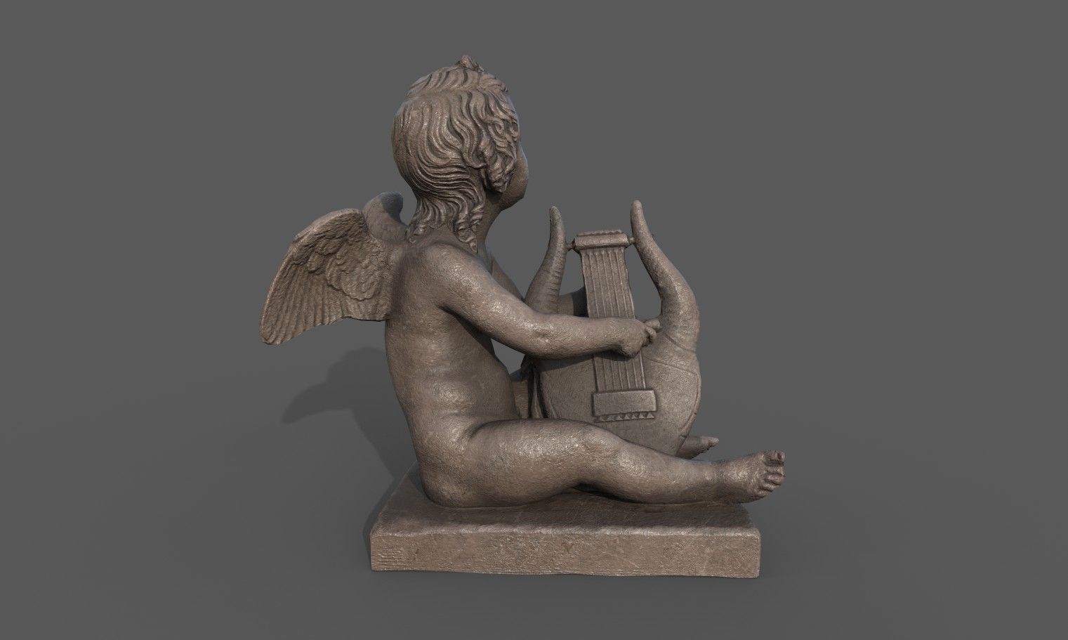 Statue of Cupid 3 Low-poly 3D model_7