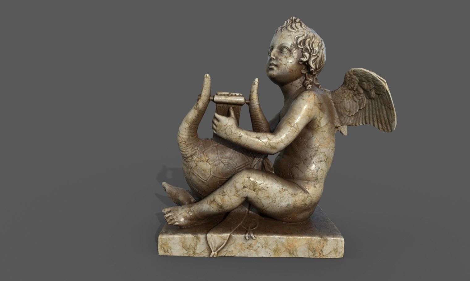 Statue of Cupid 3 Low-poly 3D model_20