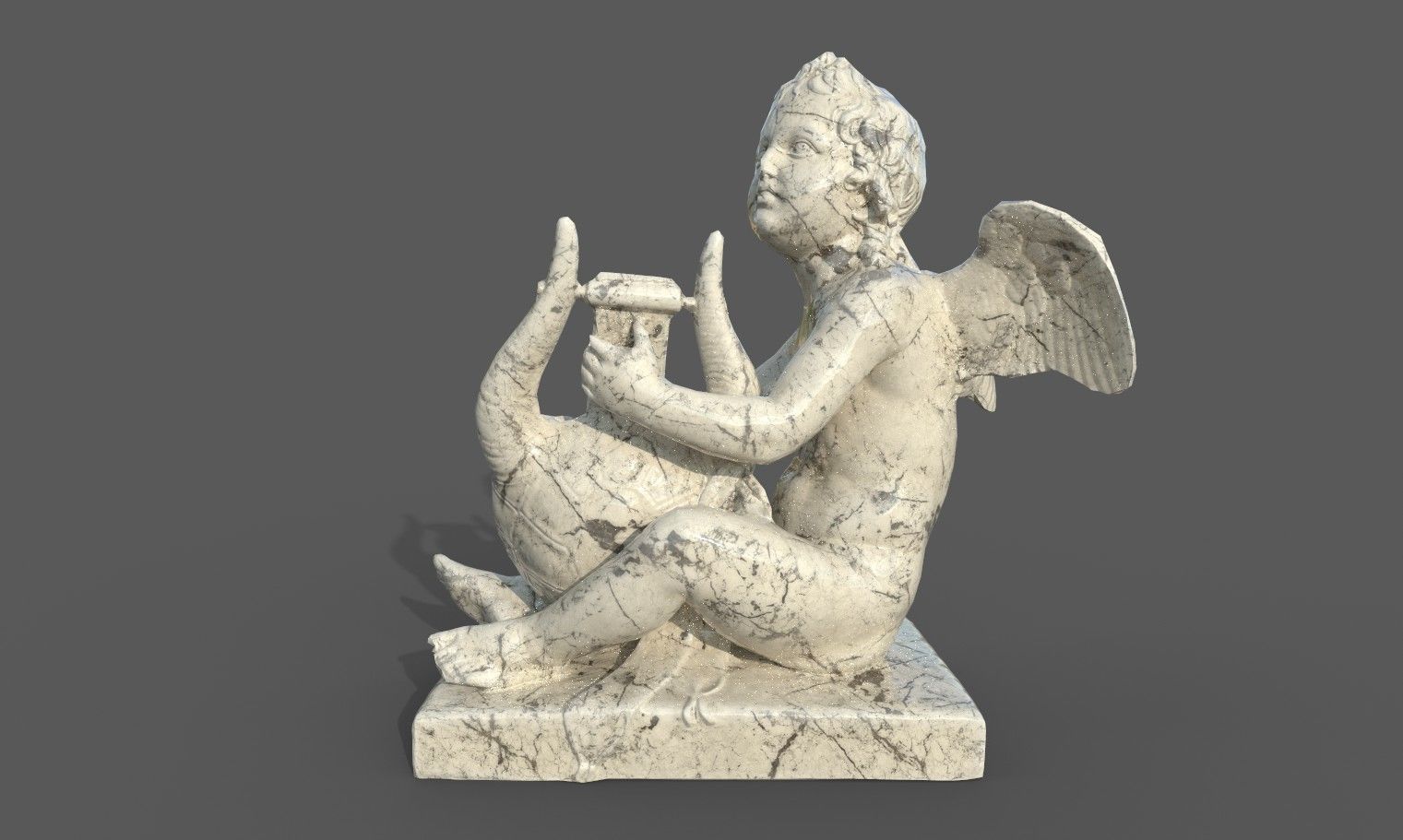 Statue of Cupid 3 Low-poly 3D model_29