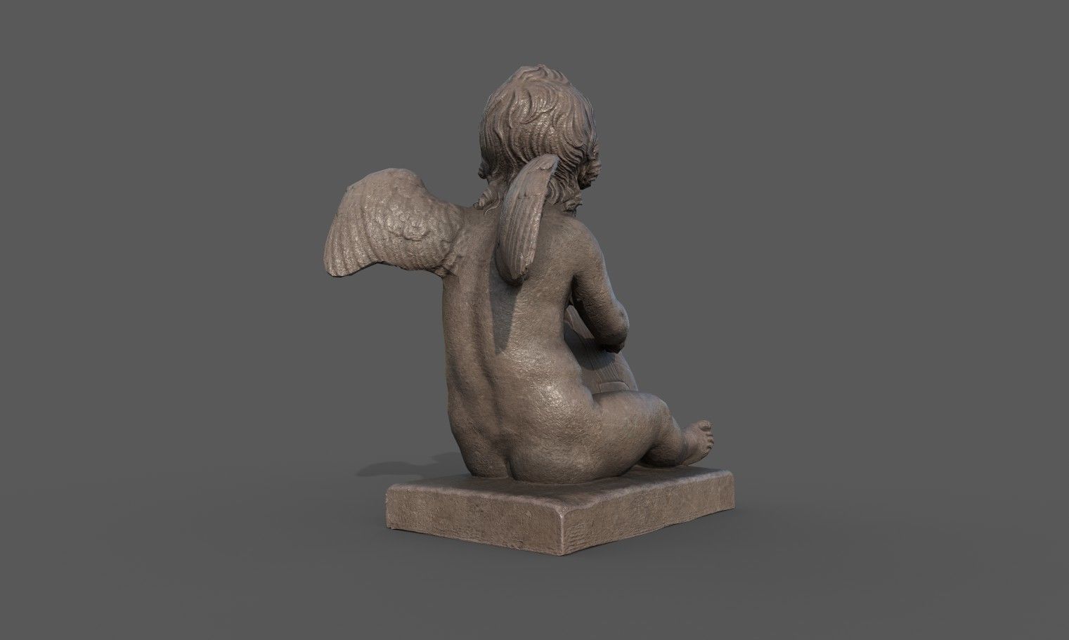 Statue of Cupid 3 Low-poly 3D model_6