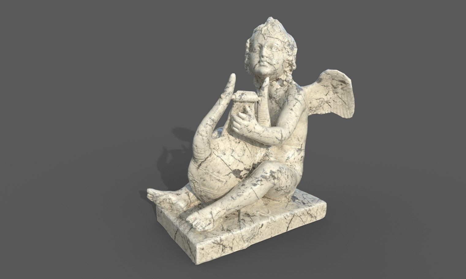 Statue of Cupid 3 Low-poly 3D model_21