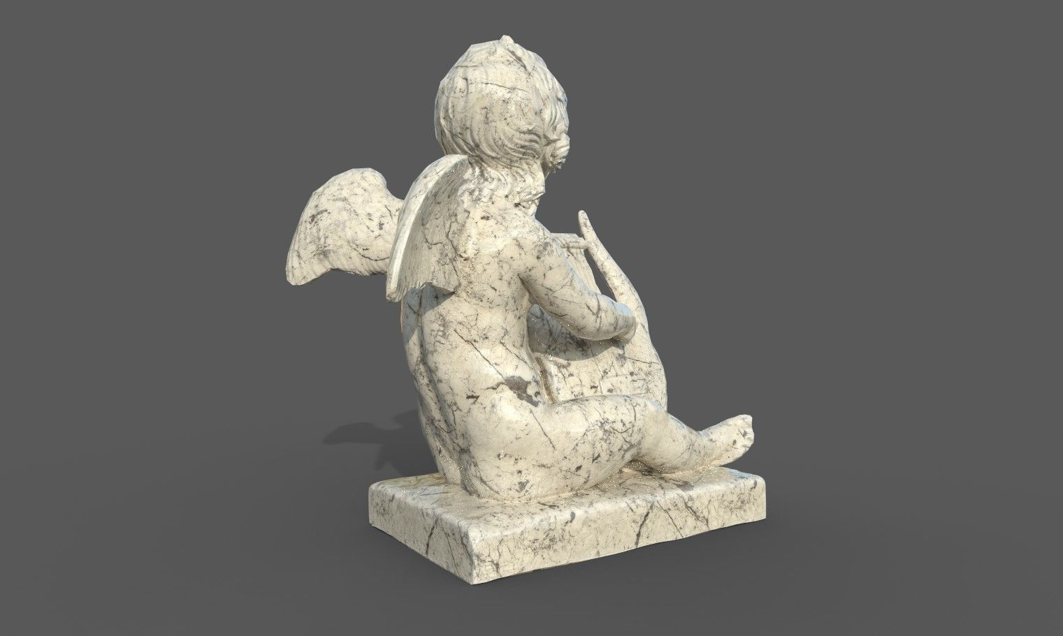 Statue of Cupid 3 Low-poly 3D model_26