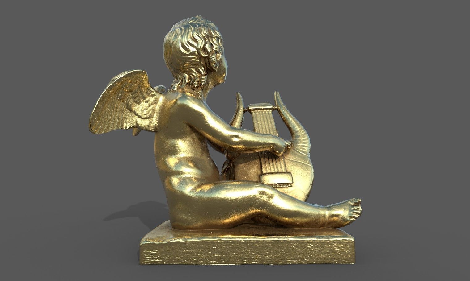 Statue of Cupid 3 Low-poly 3D model_32