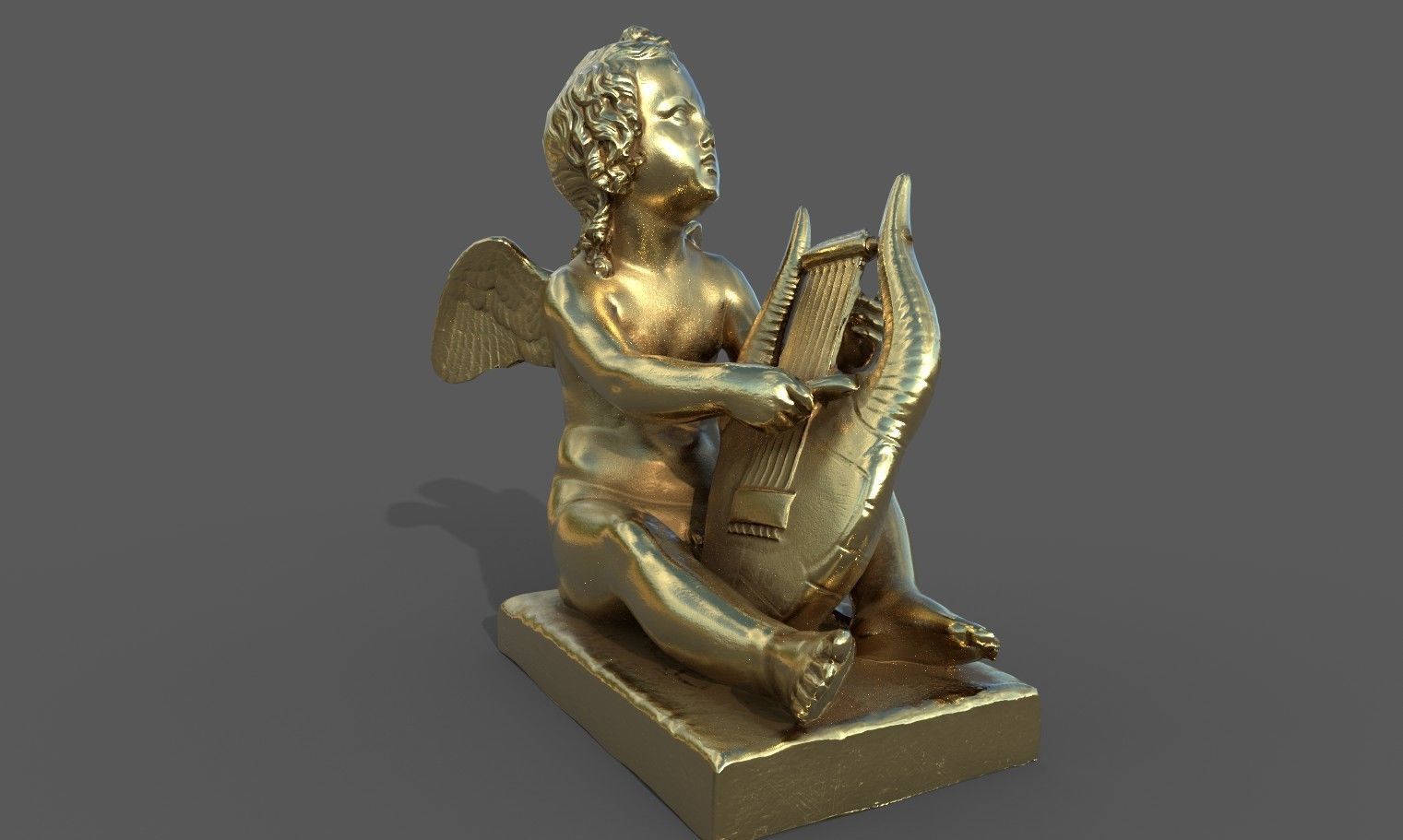 Statue of Cupid 3 Low-poly 3D model_31