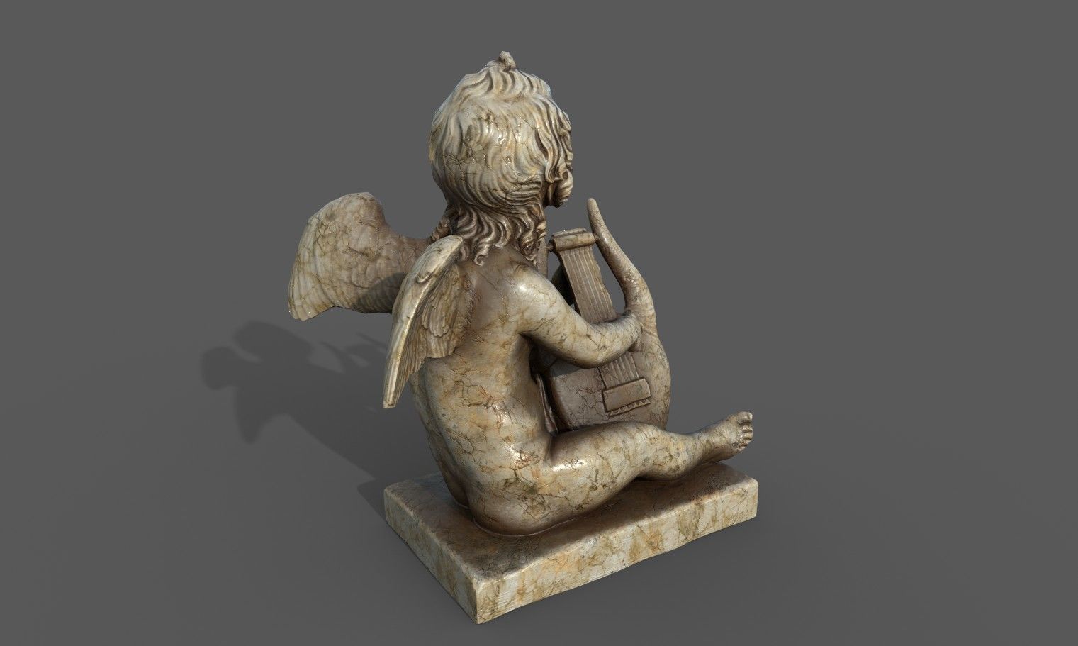 Statue of Cupid 3 Low-poly 3D model_17