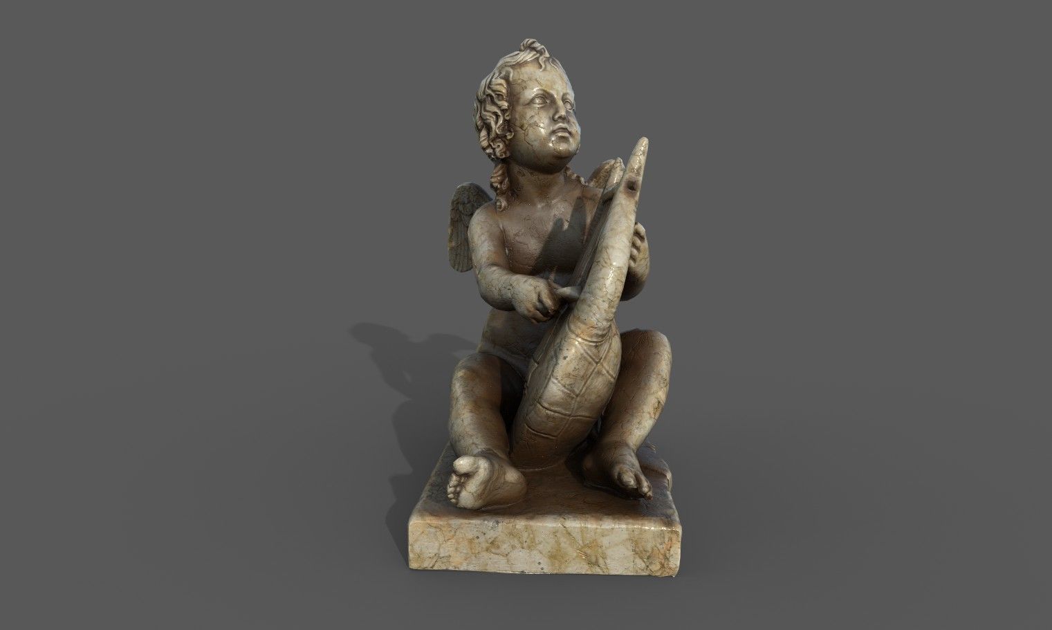 Statue of Cupid 3 Low-poly 3D model_13