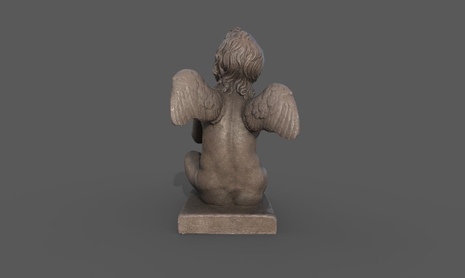 Statue of Cupid 3 Low-poly 3D model_5