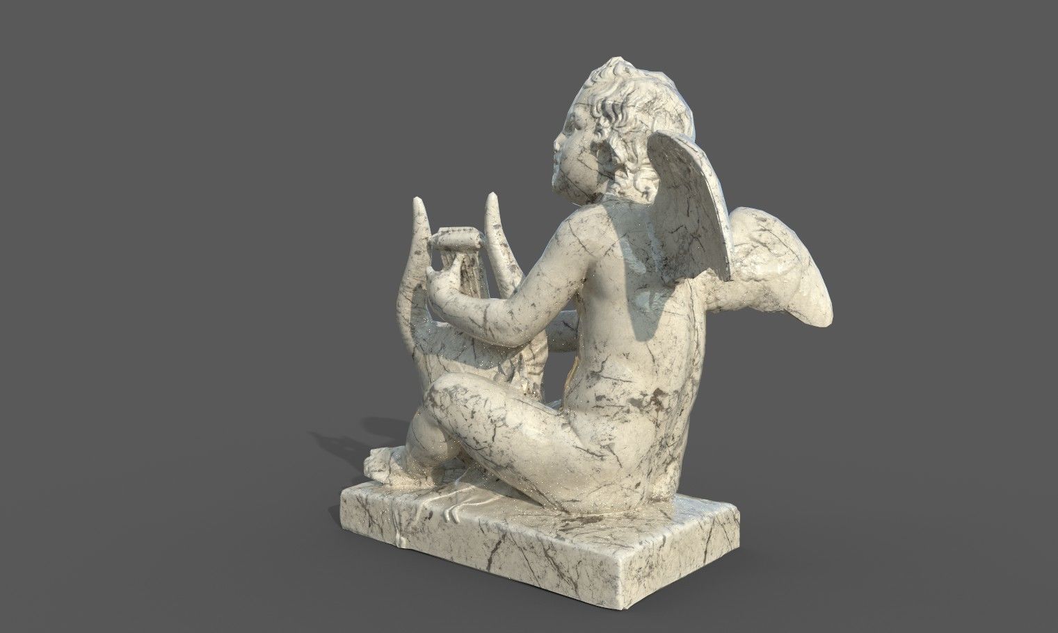 Statue of Cupid 3 Low-poly 3D model_28