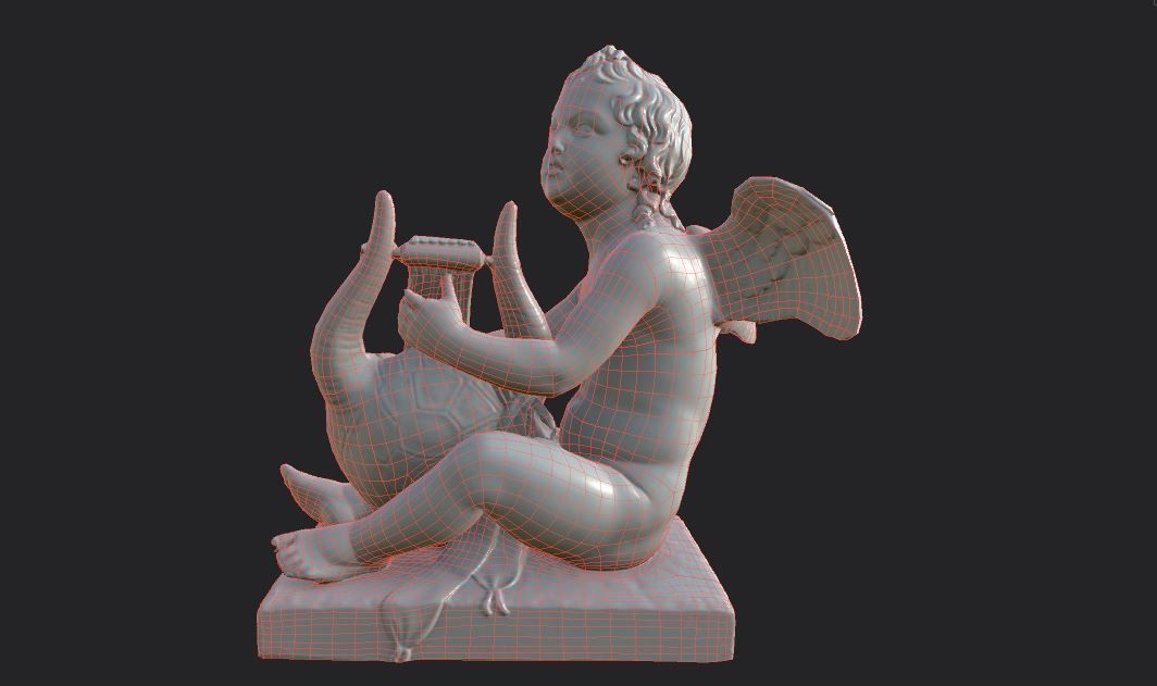 Statue of Cupid 3 Low-poly 3D model_41