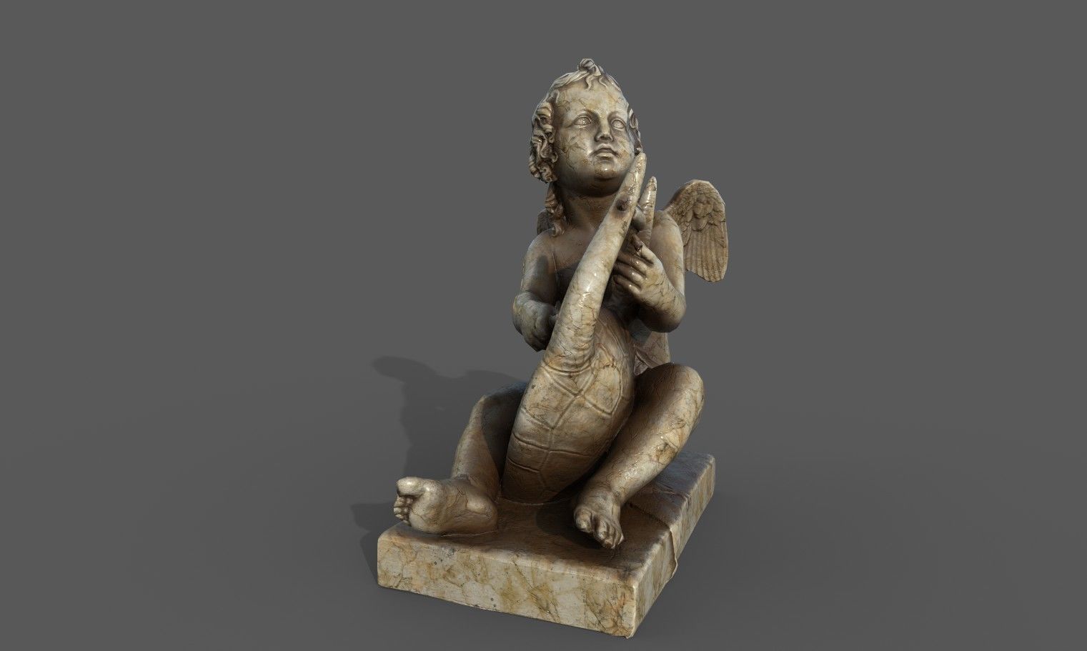 Statue of Cupid 3 Low-poly 3D model_11