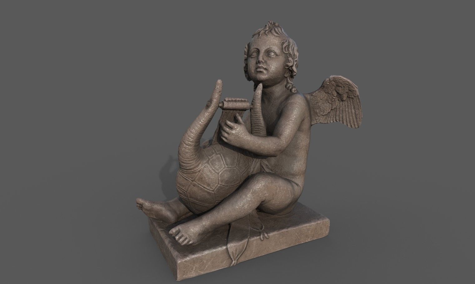 Statue of Cupid 3 Low-poly 3D model_2