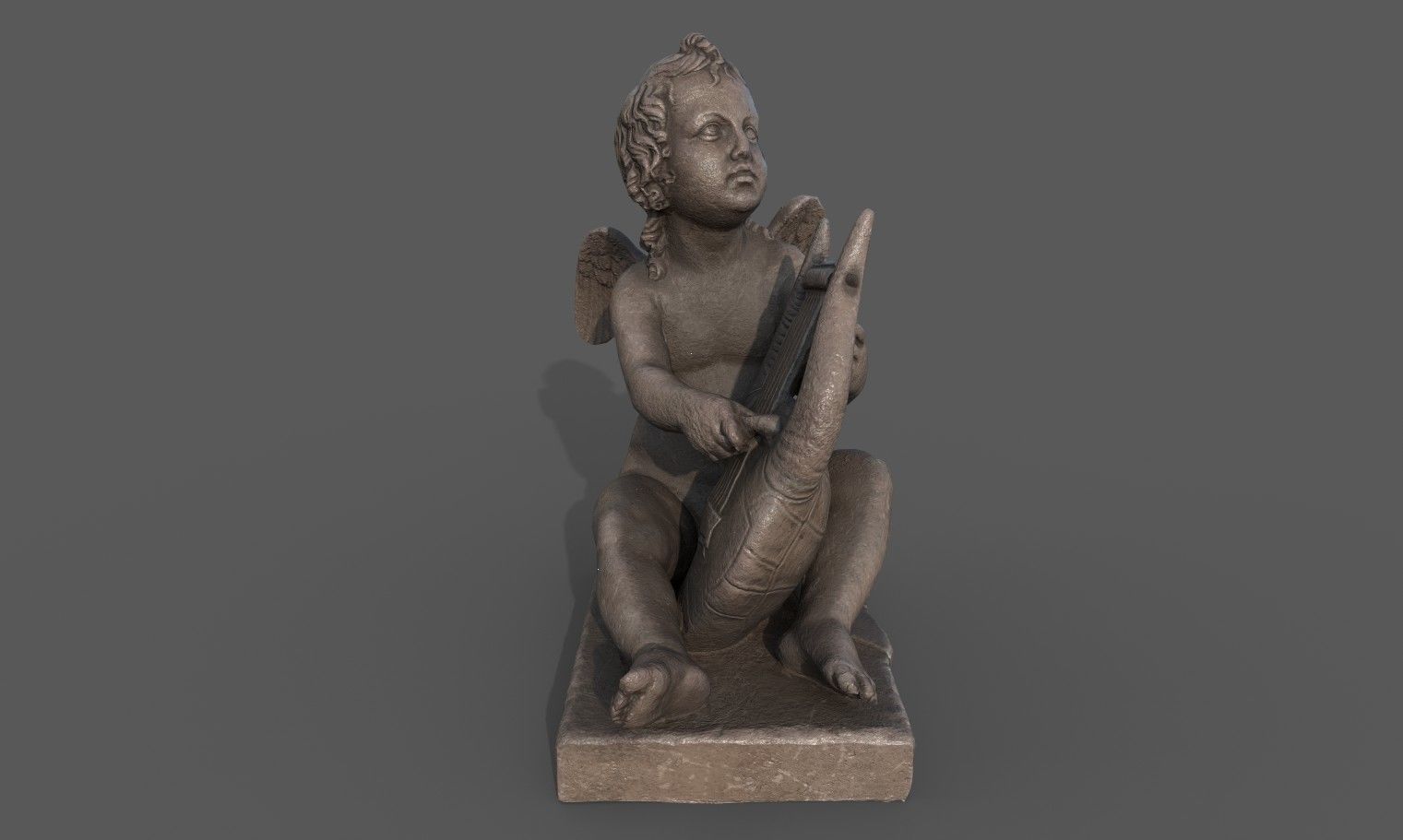 Statue of Cupid 3 Low-poly 3D model_8