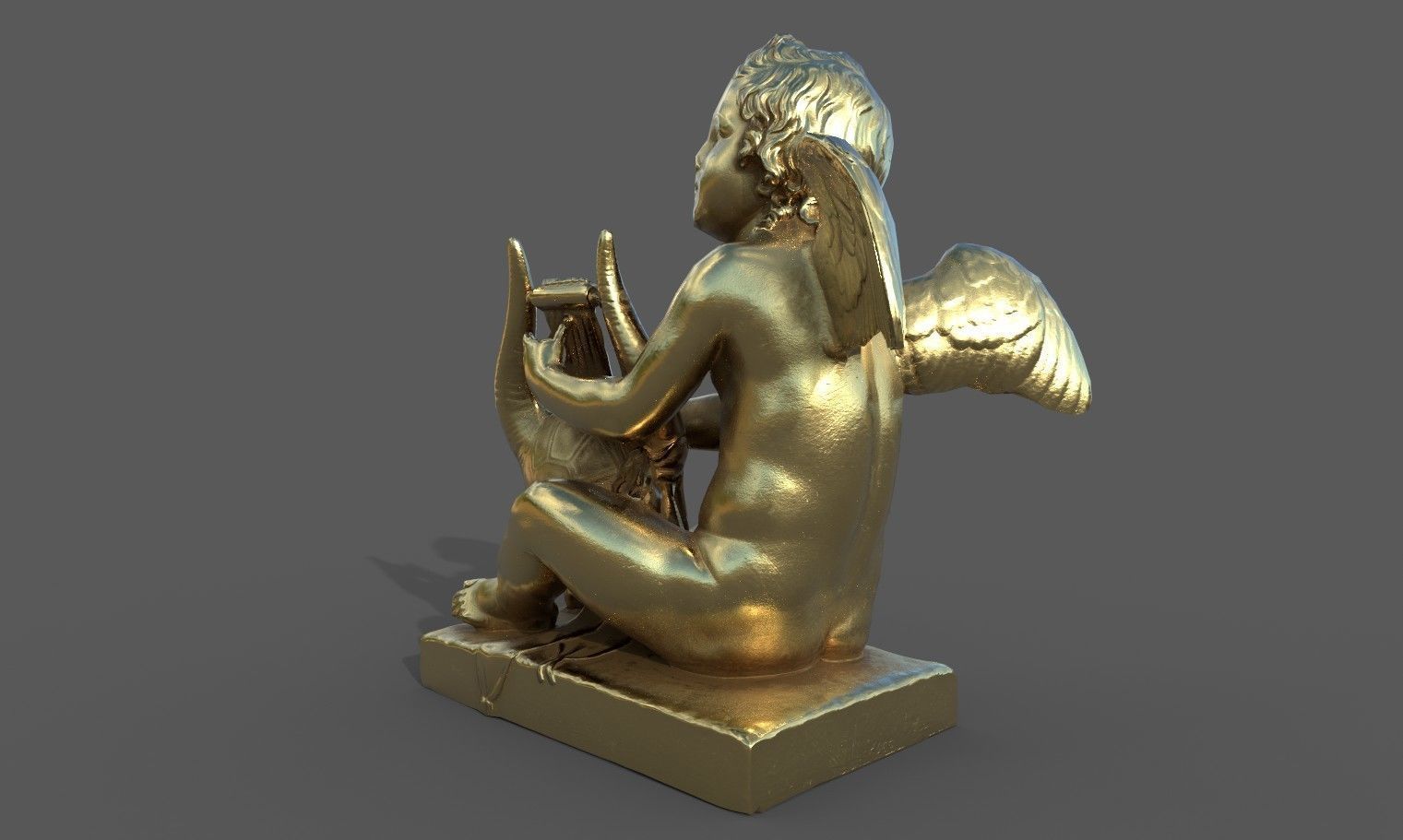 Statue of Cupid 3 Low-poly 3D model_35
