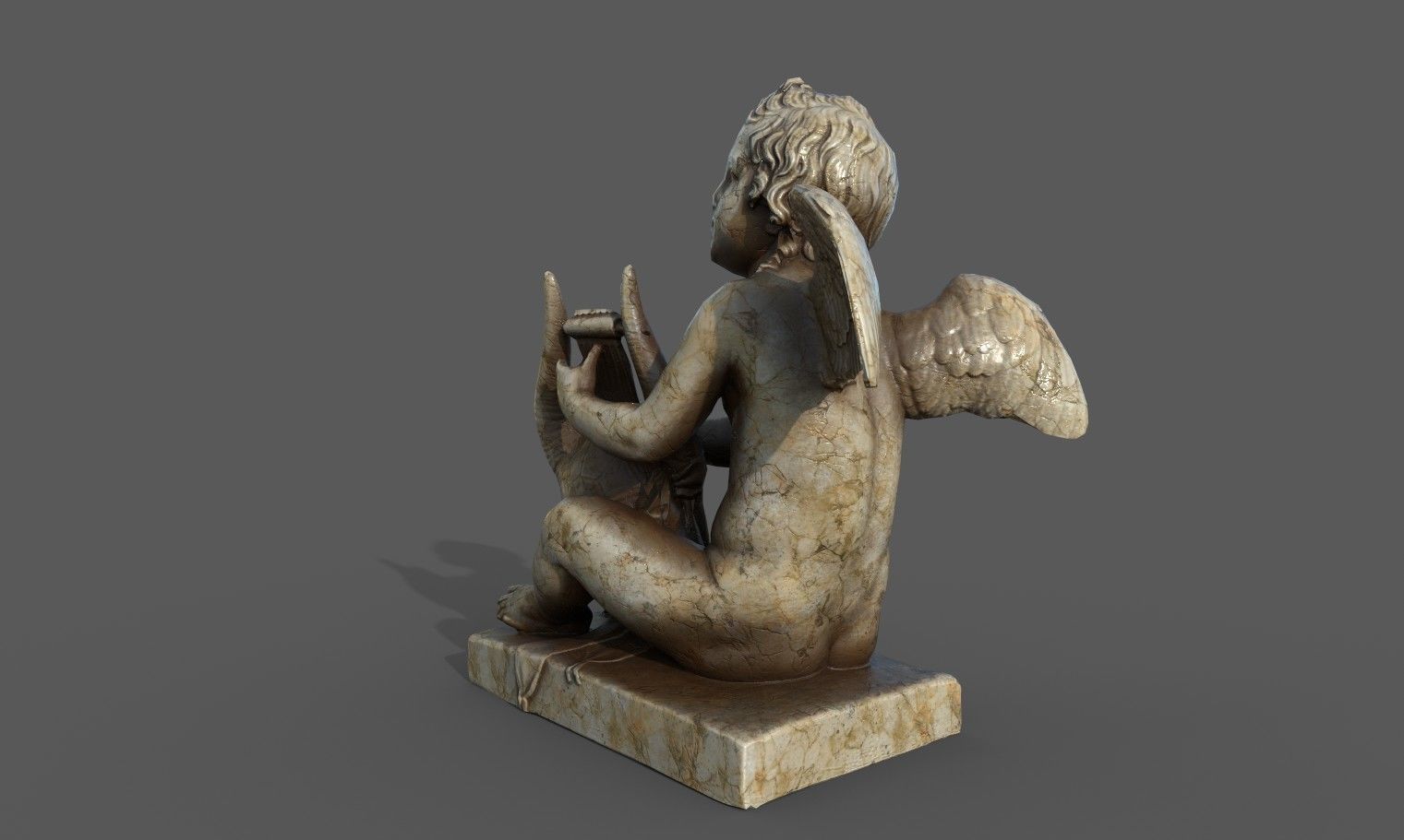 Statue of Cupid 3 Low-poly 3D model_19