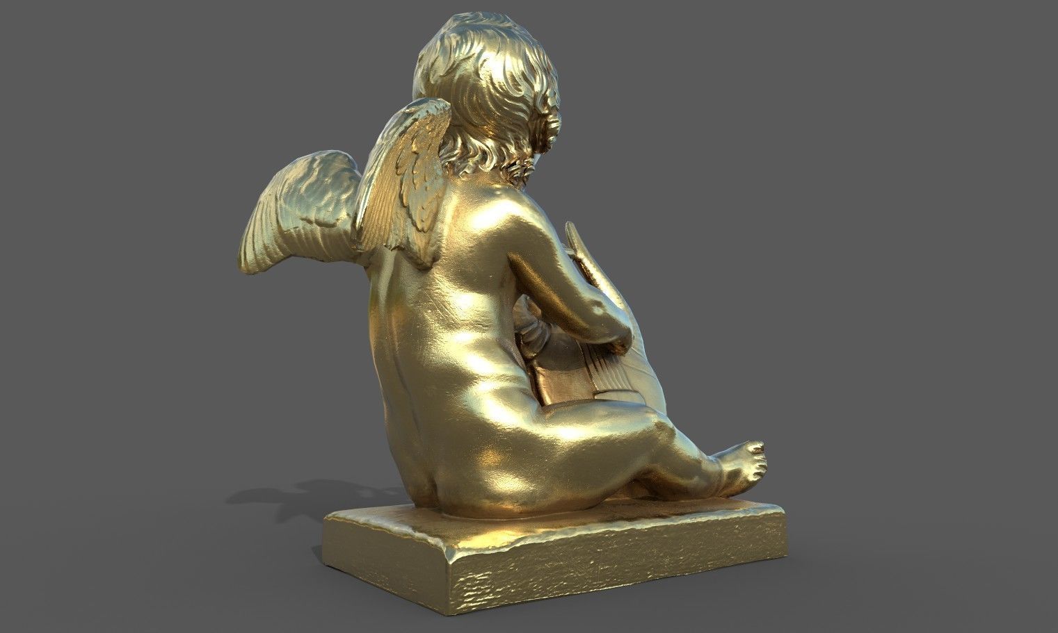 Statue of Cupid 3 Low-poly 3D model_33