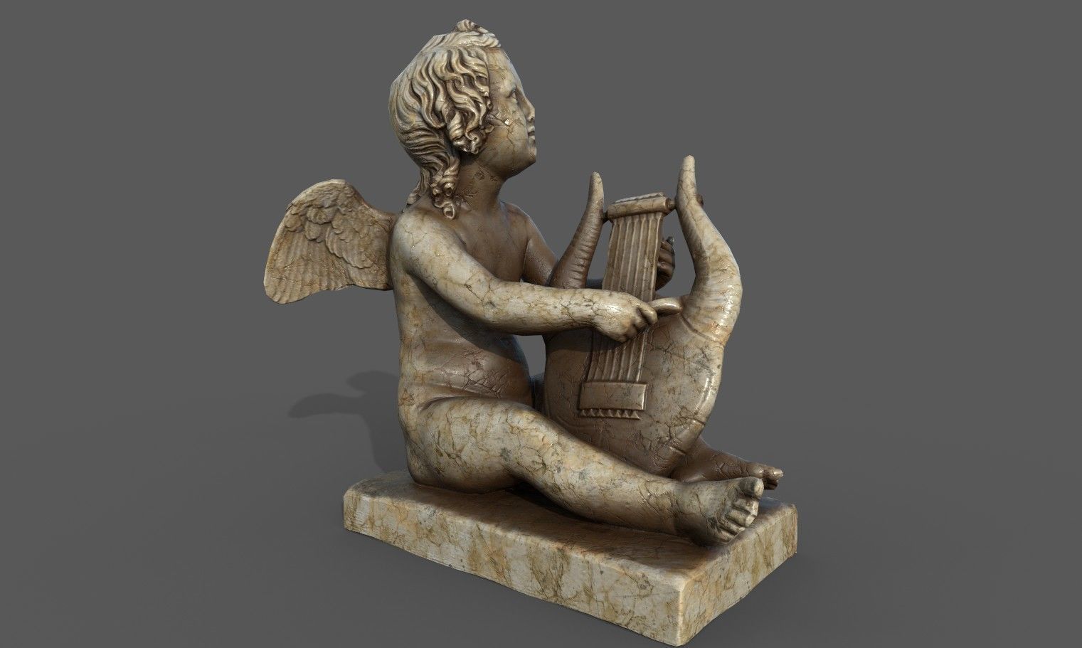 Statue of Cupid 3 Low-poly 3D model_15
