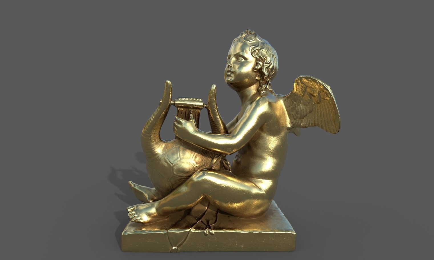 Statue of Cupid 3 Low-poly 3D model_36