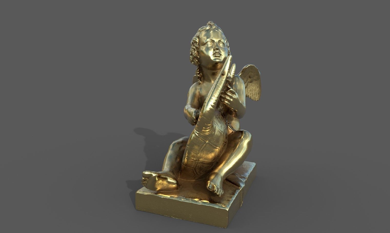 Statue of Cupid 3 Low-poly 3D model_38