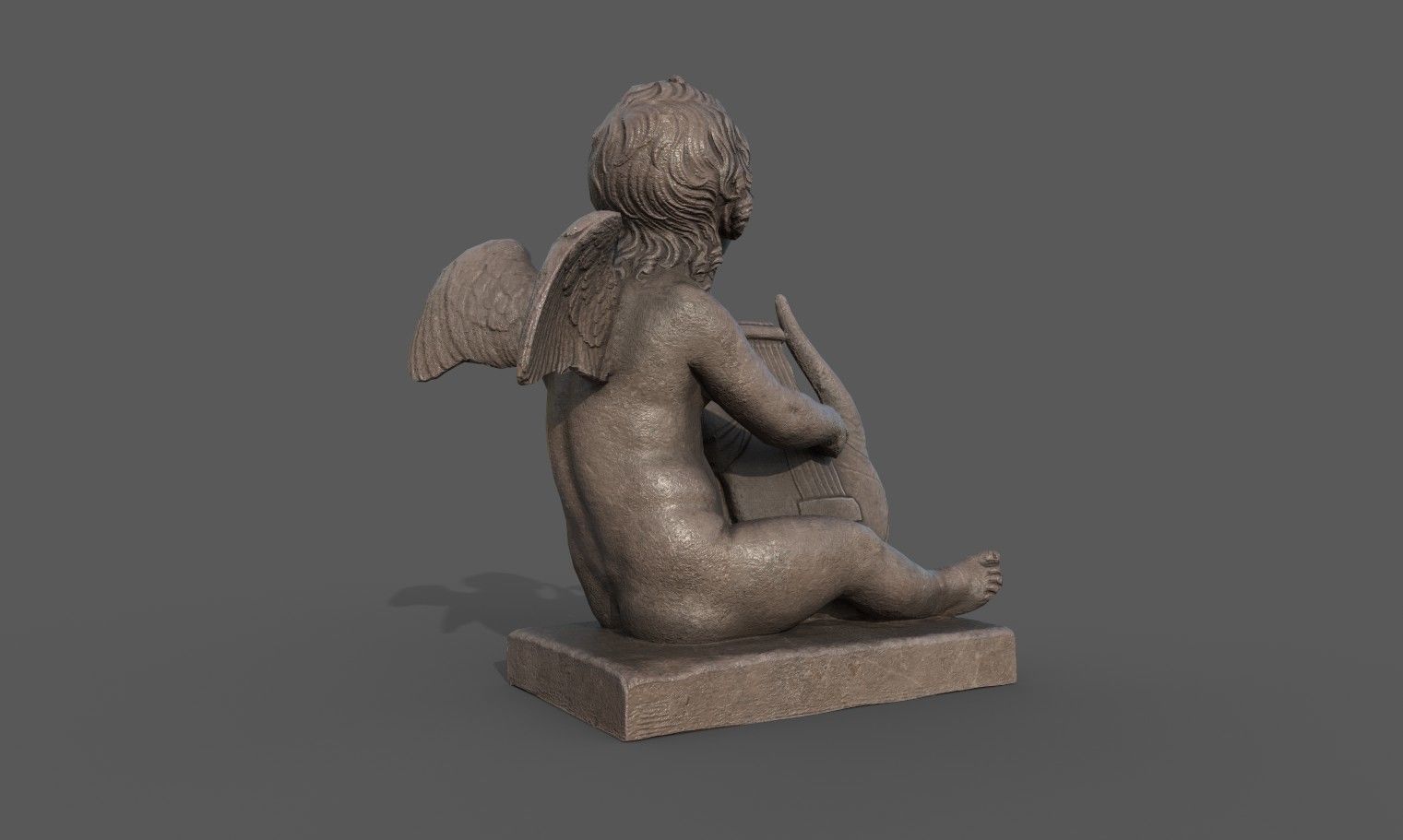 Statue of Cupid 3 Low-poly 3D model_10