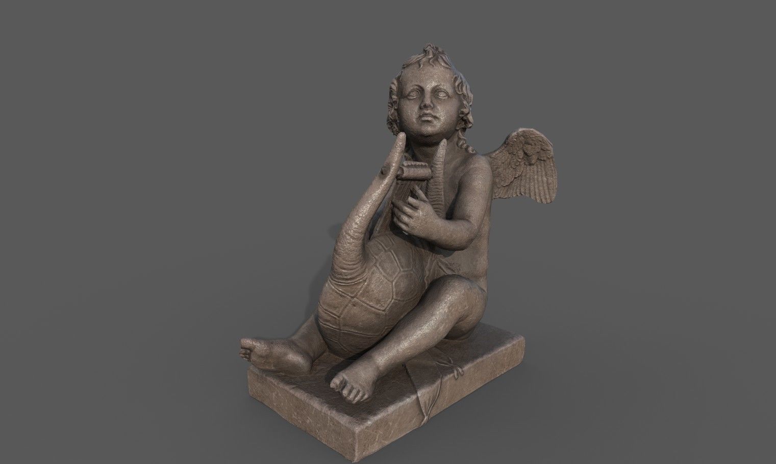 Statue of Cupid 3 Low-poly 3D model_3