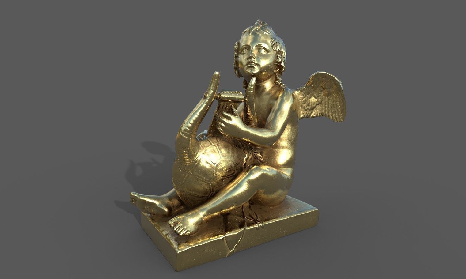 Statue of Cupid 3 Low-poly 3D model_37