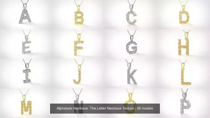 Alphabets Necklace  The Letter Necklace Texture