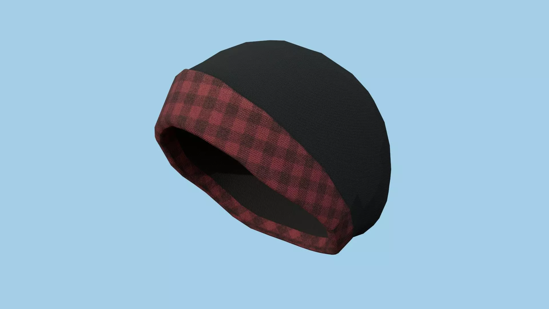 Black Red Beanie Winter Cap 12 - Character Fashion Design Low-poly 3D model_0