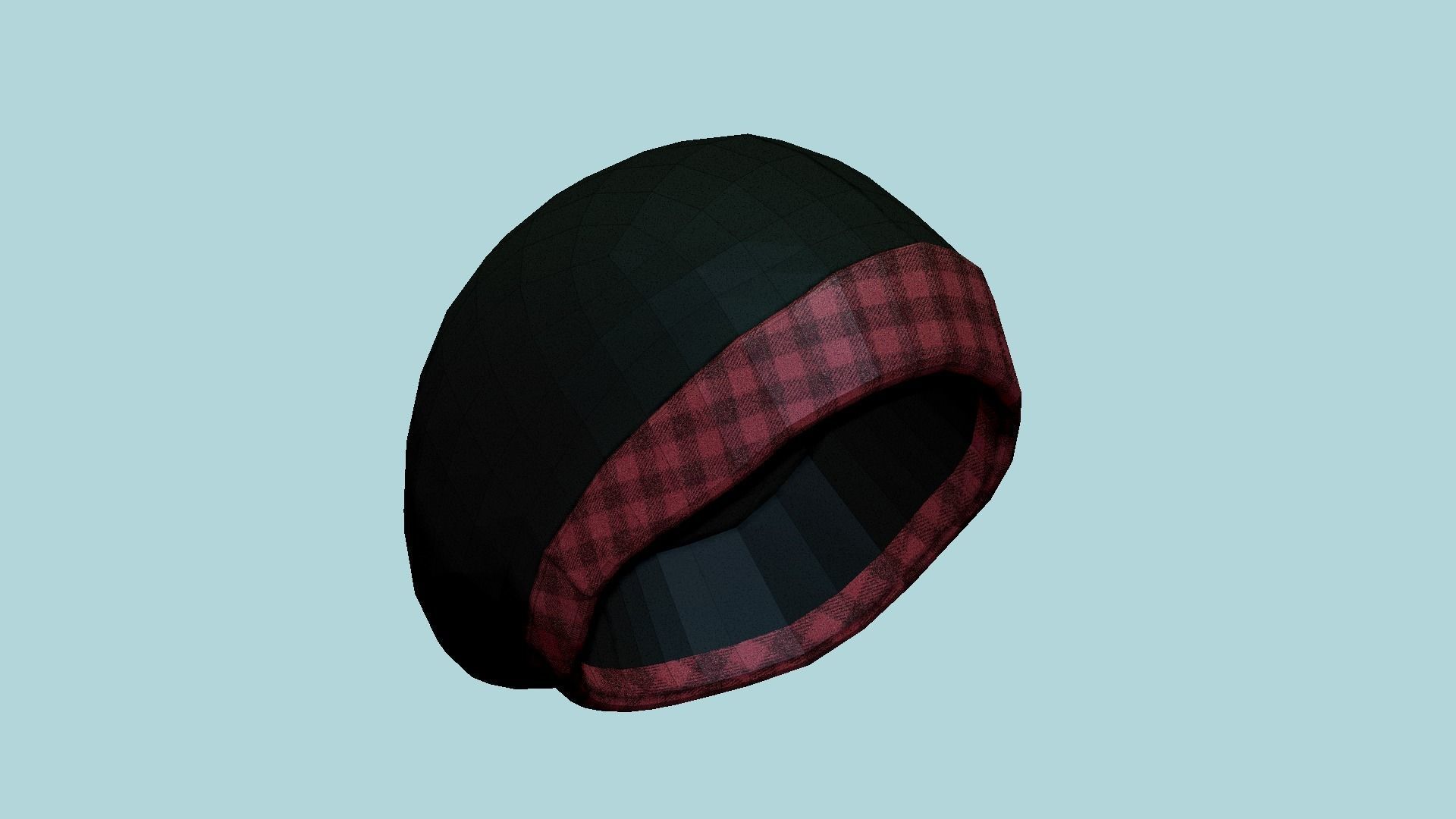 Black Red Beanie Winter Cap 12 - Character Fashion Design Low-poly 3D model_6