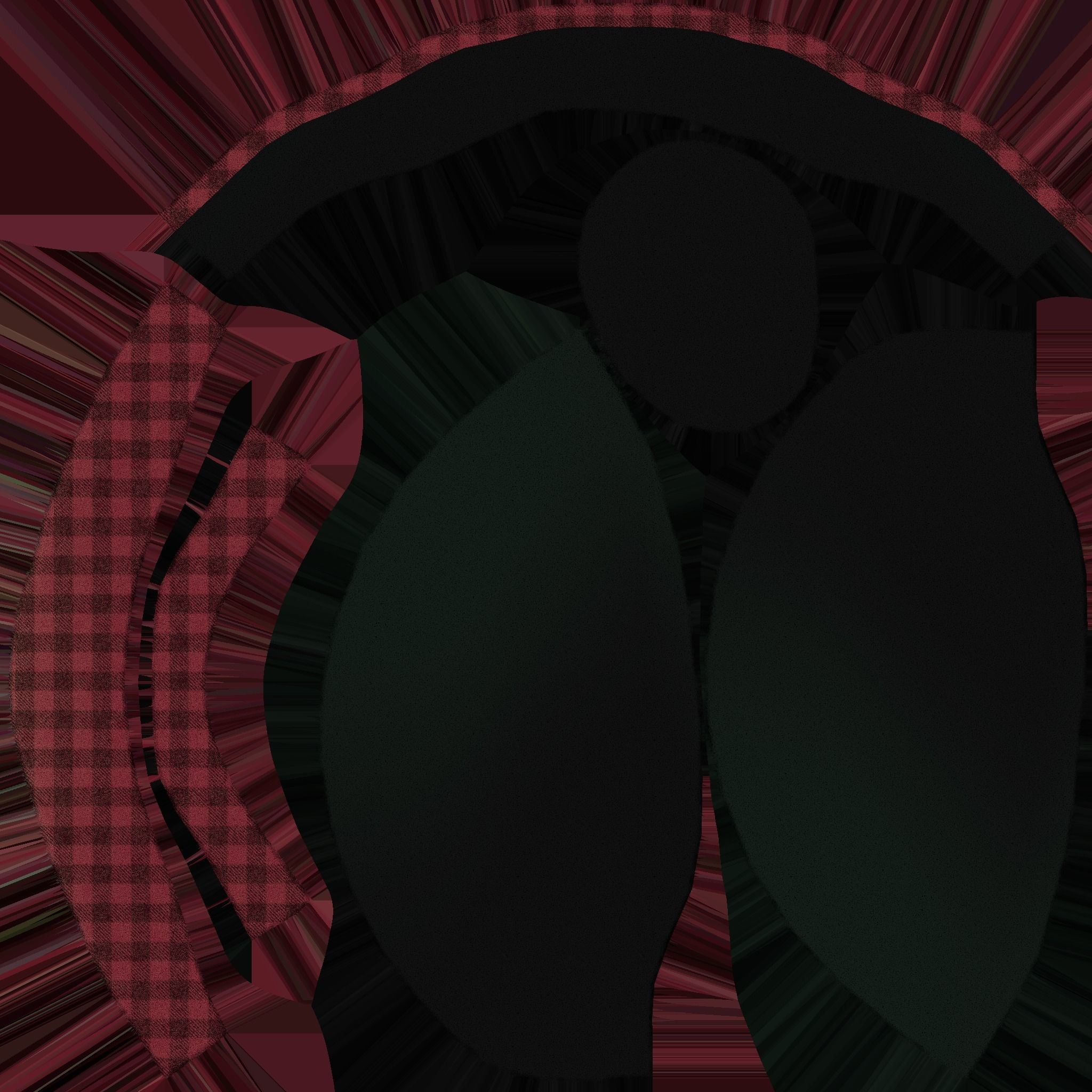 Black Red Beanie Winter Cap 12 - Character Fashion Design Low-poly 3D model_16