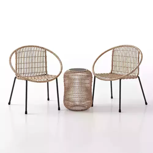 Rattan Table with Chairs