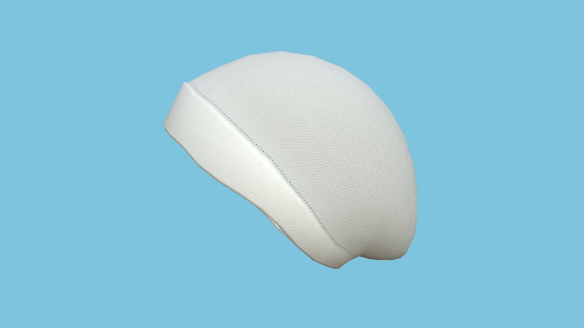 White Beanie Winter Cap 13 - Character Fashion Design Low-poly 3D model_2