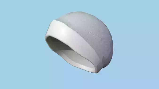 White Beanie Winter Cap 13 - Character Fashion Design Low-poly 3D model