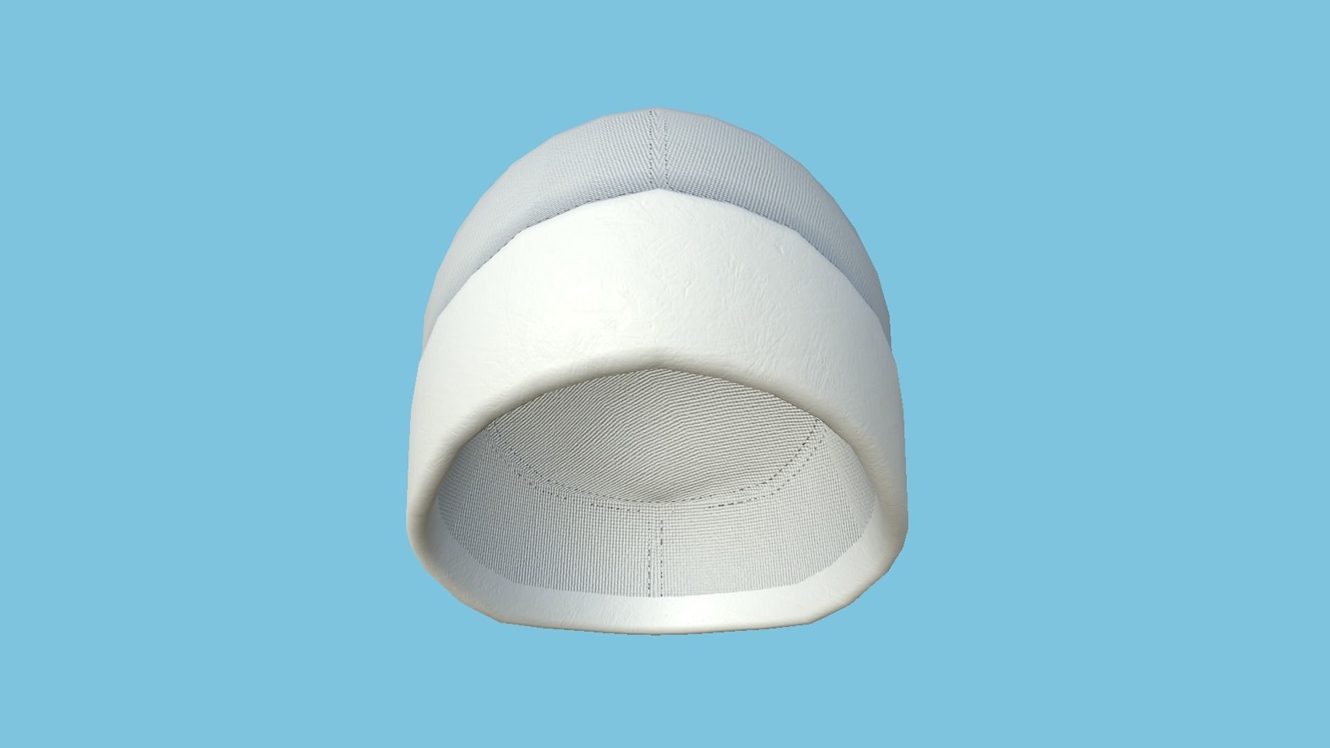 White Beanie Winter Cap 13 - Character Fashion Design Low-poly 3D model_1