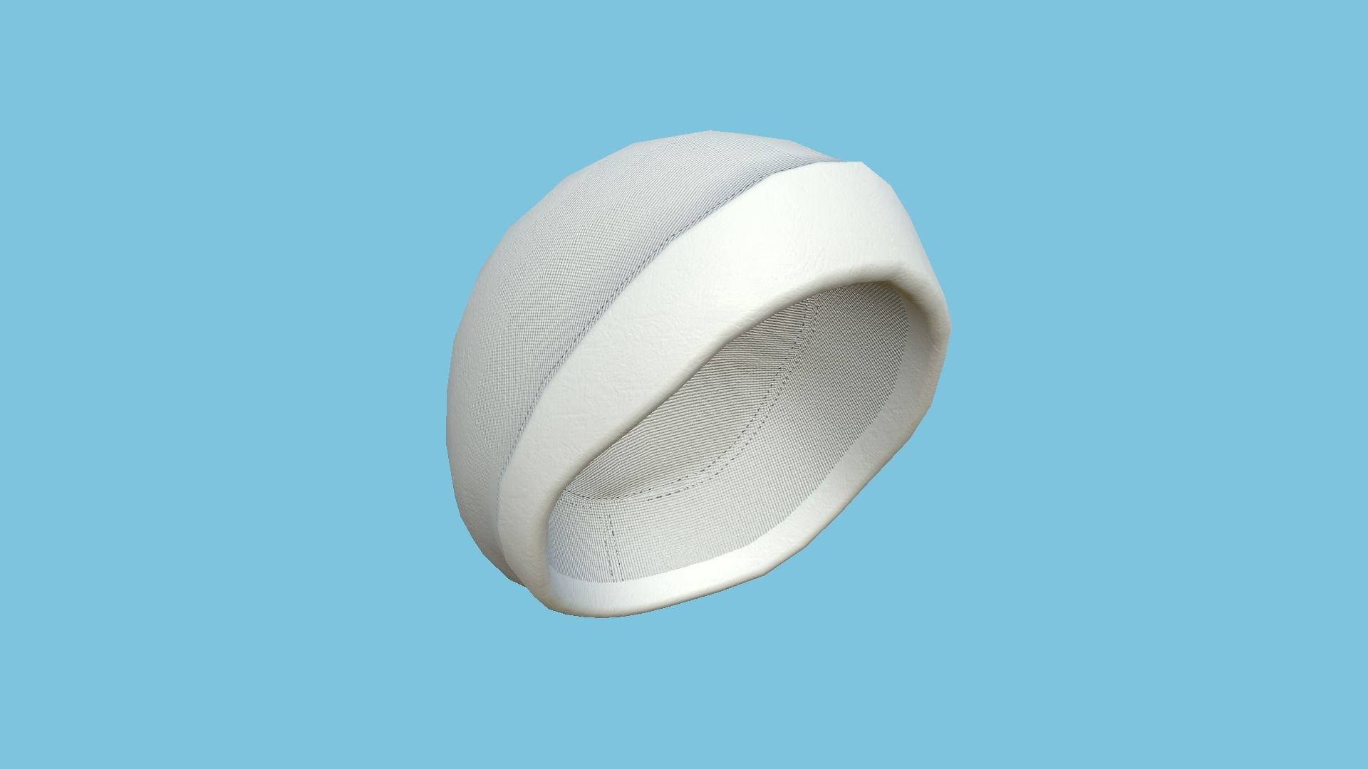 White Beanie Winter Cap 13 - Character Fashion Design Low-poly 3D model_4