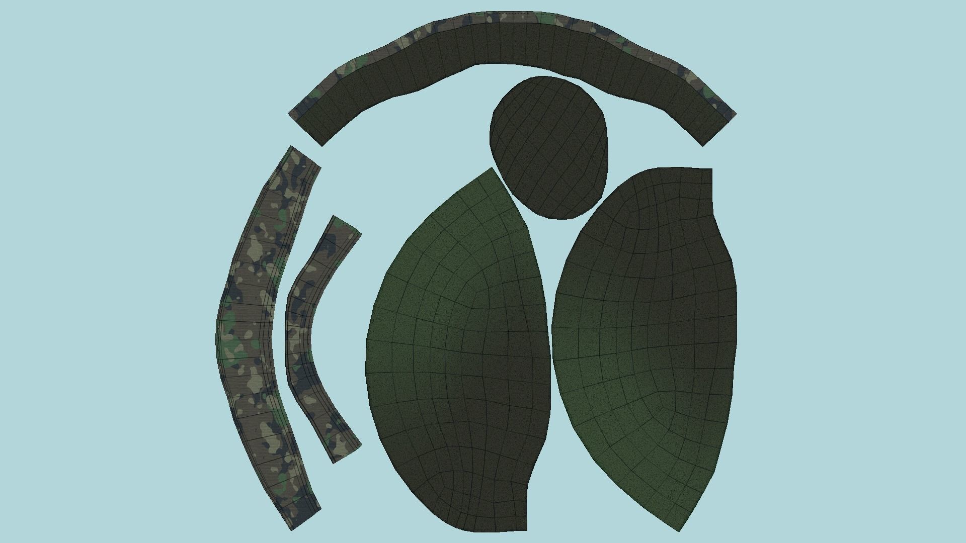 Camouflage Beanie Winter Cap 14 - Character Fashion Design Low-poly 3D model_6