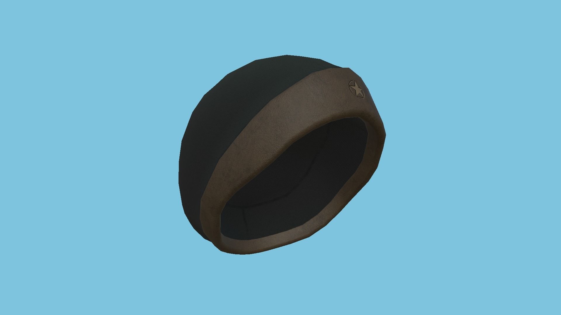 Brown Leather Beanie Winter Cap 15 - Character Fashion Design Low-poly 3D model_1