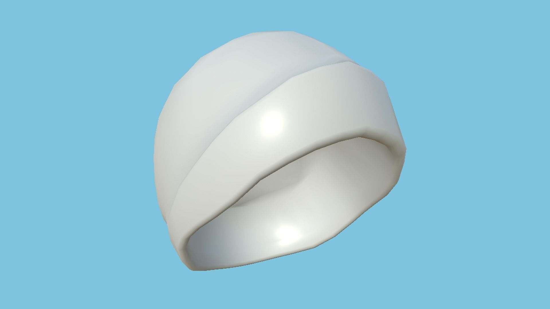 White Beanie Winter Cap 17 - Character Fashion Design Low-poly 3D model_11