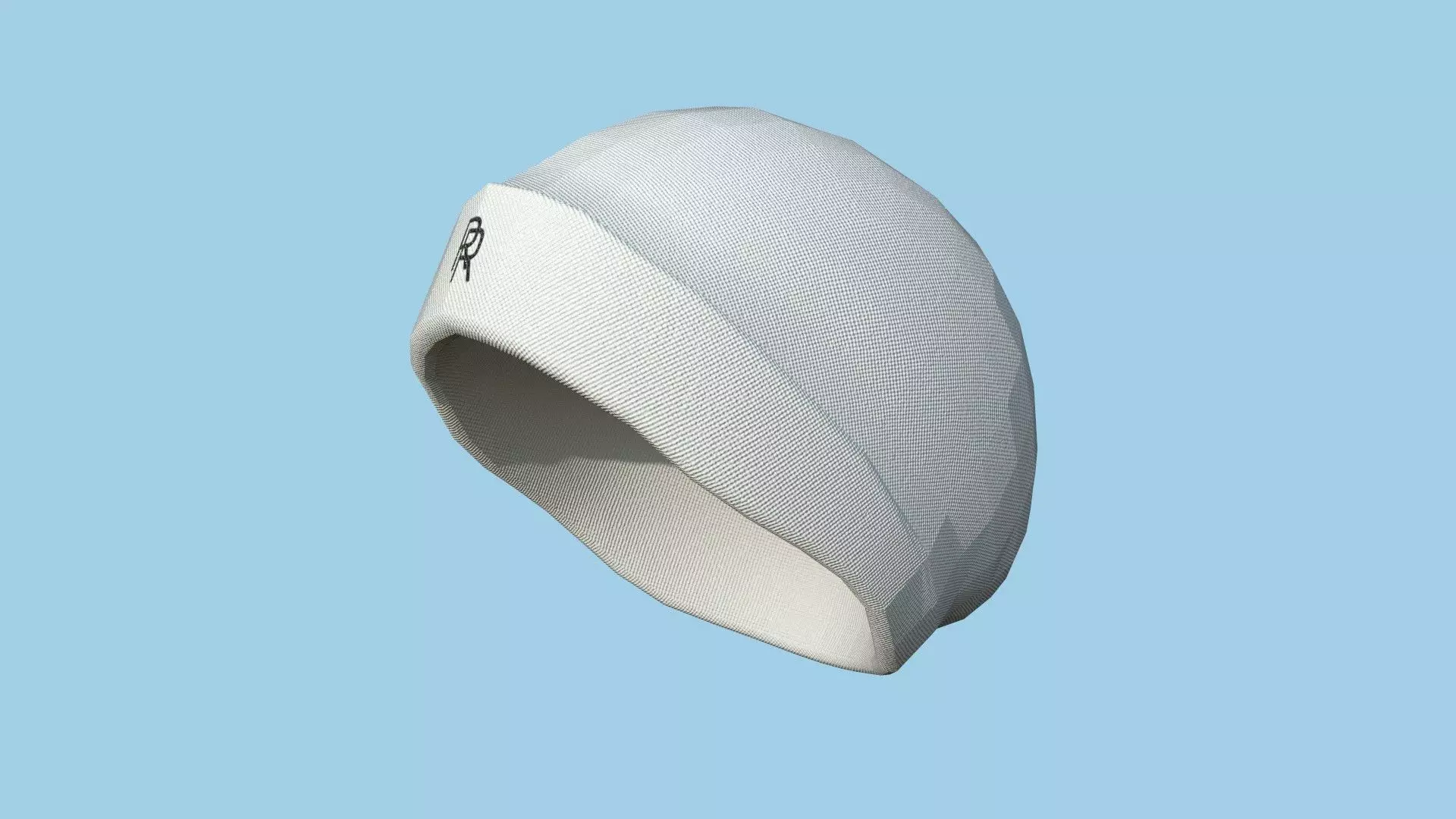 White Beanie Winter Cap 17 - Character Fashion Design Low-poly 3D model_0