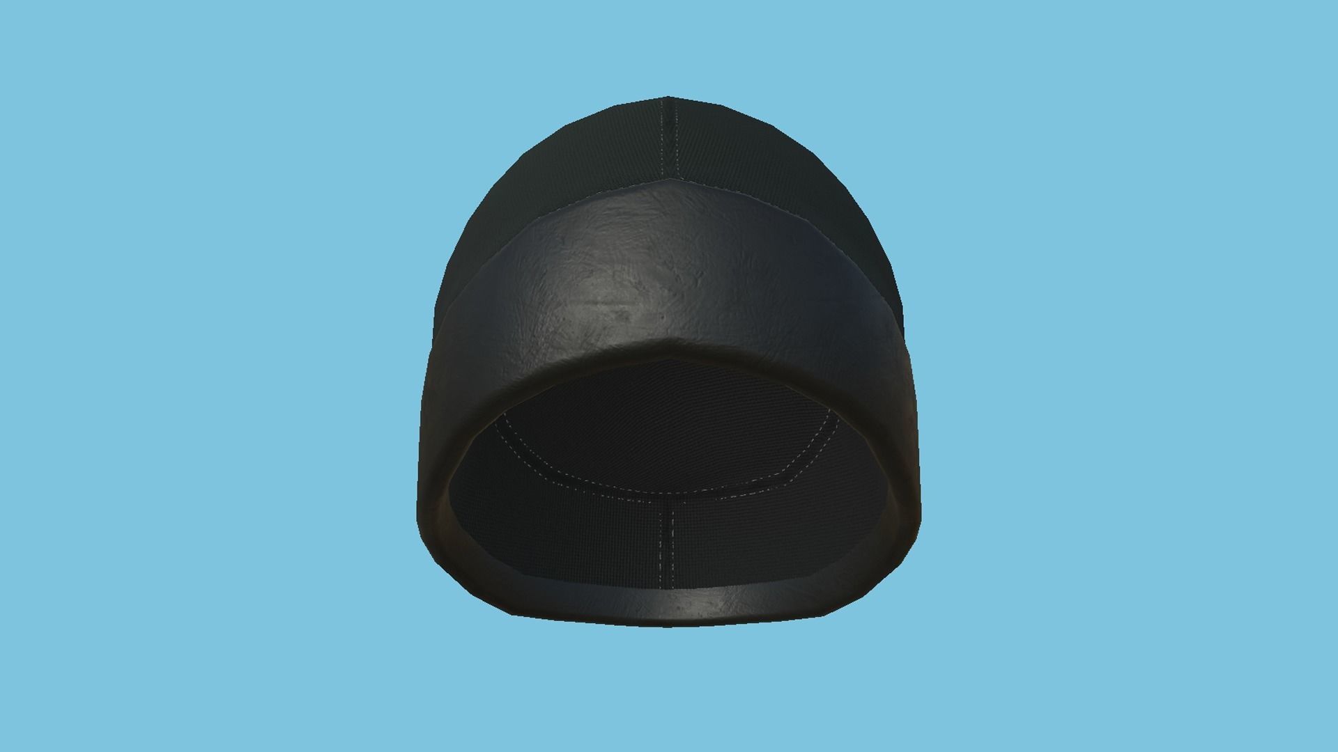 Black Leather Beanie Winter Cap 19 - Character Fashion Design Low-poly 3D model_1